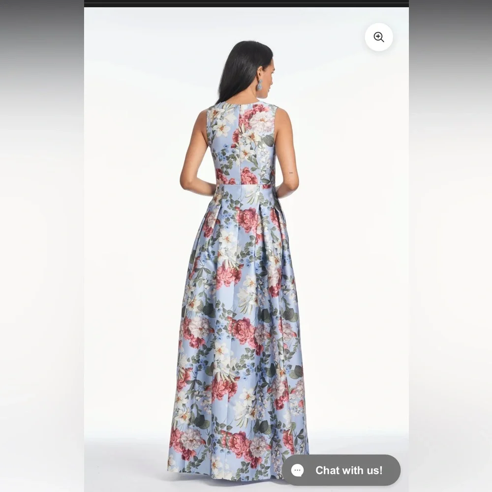 Sachin & Babi Brooke powder blue bouquet gown - Picture 2 of 12